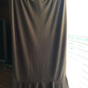 One Fashion Chocolate Brown Ruffle Skirt, S